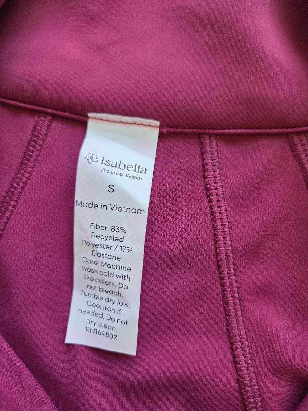 Isabella Activewear Set Fuchsia Zip-Front Ruffle Back Peplum Jacket NWT - Picture 5 of 14